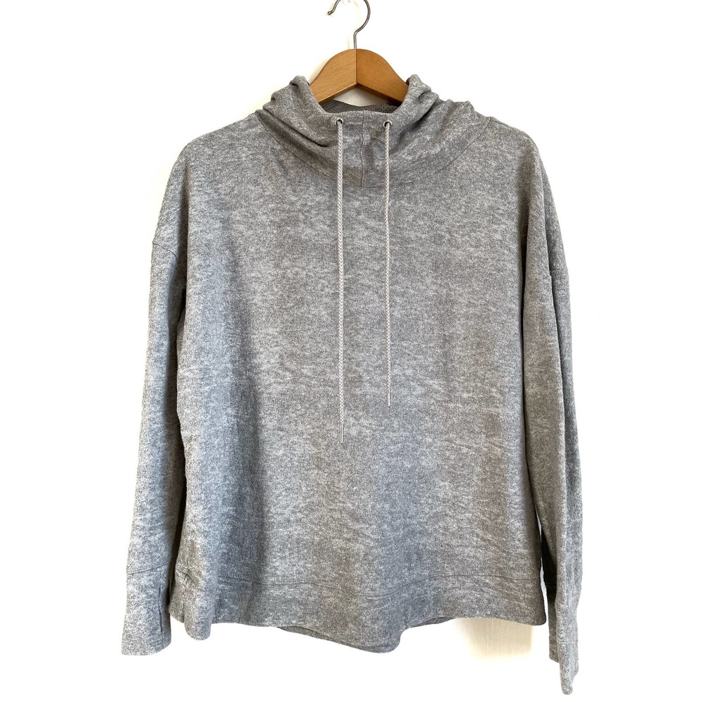 Zyia Active gray, knit hoodie. Size Large.